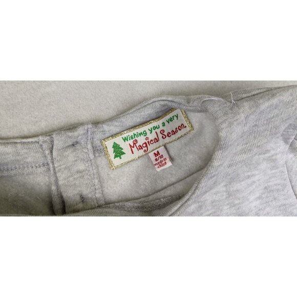 CANDY CANE CUTIE - GIRL'S GRAY CHRISTMAS DRESS - SIZE M 8/10 - Picture 5 of 7